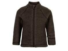 Mikk-line dark brown melange cardigan/jacket merino wool